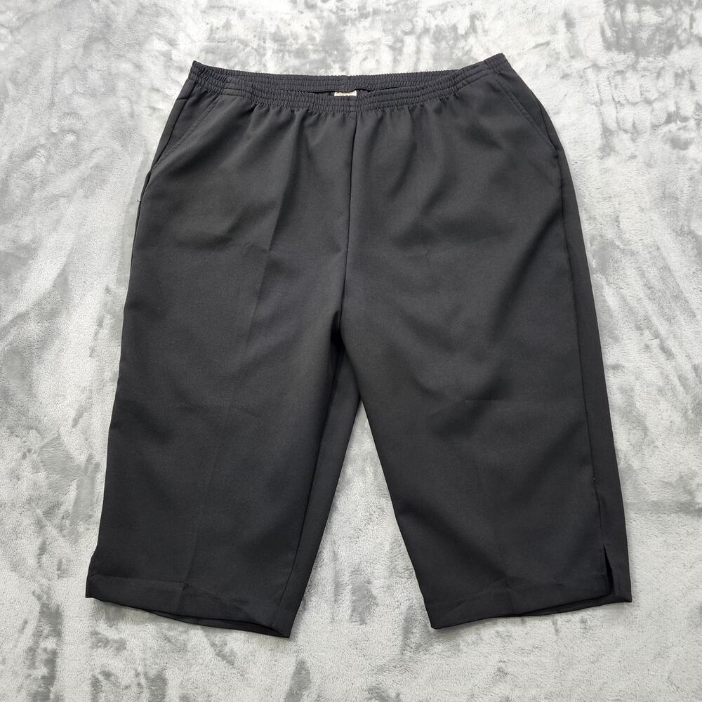 Blair Shorts Womens 2XL Black Pull On High Rise Skimmer Bermuda‎ Side Slit Hem